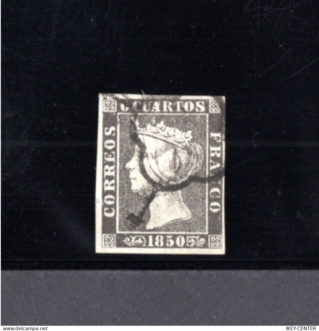 5008-ESPAÑA-SPAIN-ESPAGNE-SPANIEN.1850.ISABEL II.Edifil Nº 1A. Stamp USED. Sello Usado.Variedad MARCO - Usados
