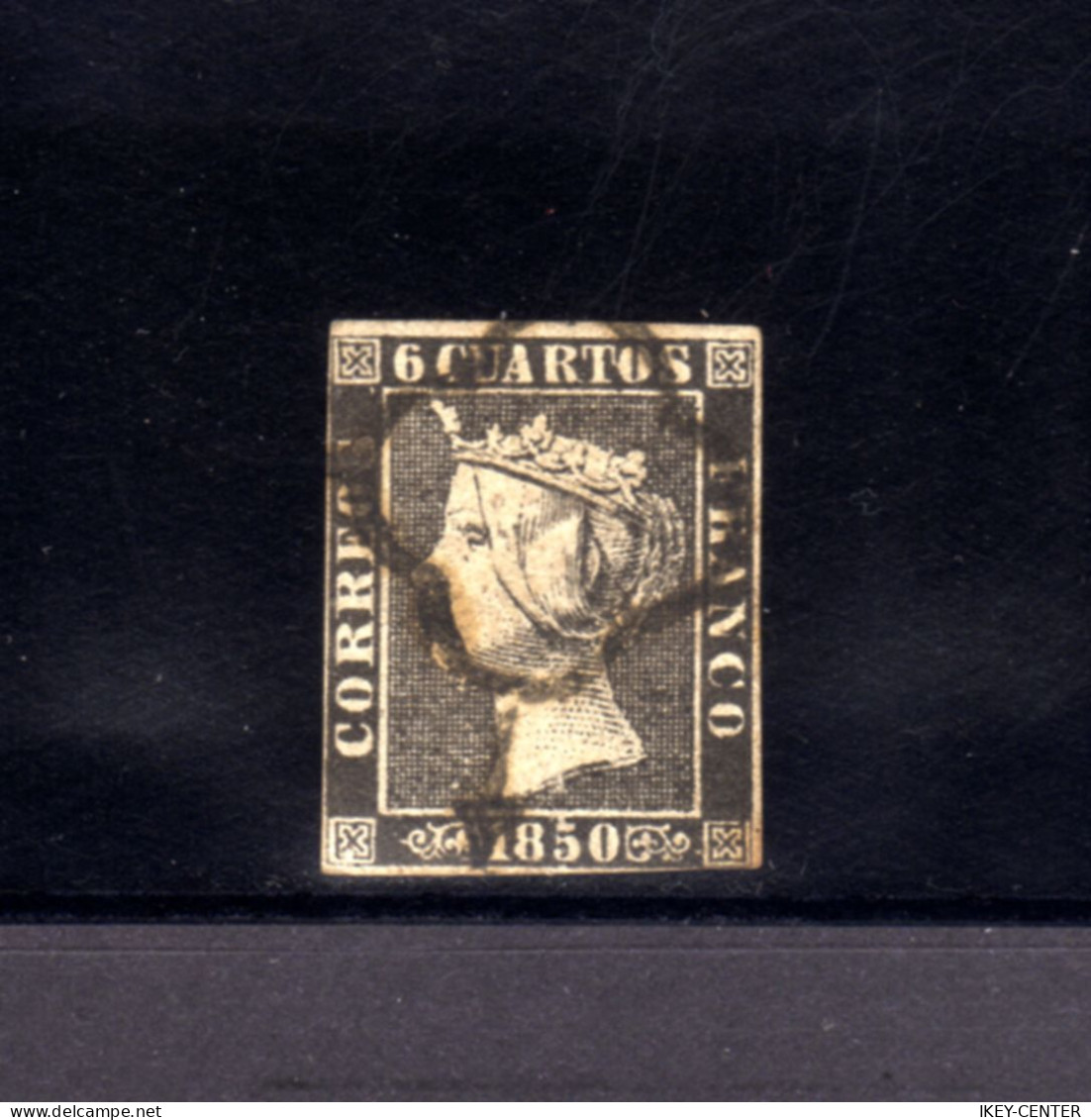 234-ESPAÑA-SPAIN-ESPAGNE-SPANIEN.1850.ISABEL II.Edifil Nº 1A. Stamp USED. Sello Usado. - Usados