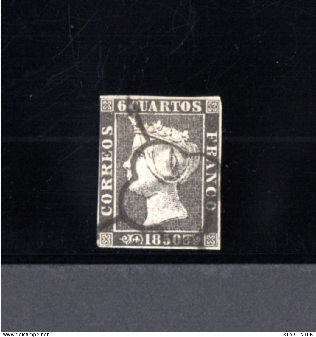 4376-ESPAÑA-SPAIN-ESPAGNE-SPANIEN.1850.ISABEL II.Edifil Nº 1A. Stamp USED. Sello Usado. - Usados
