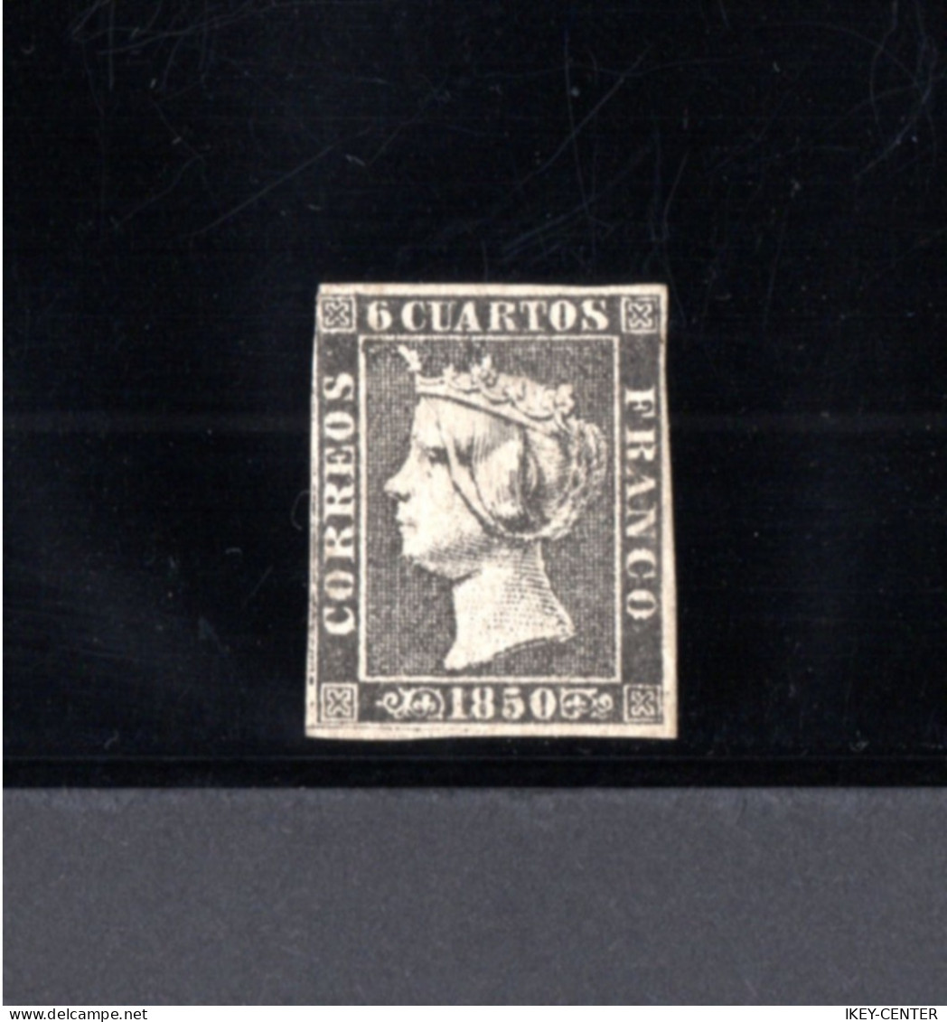 1434-ESPAÑA-SPAIN-ESPAGNE-SPANIEN.1850.ISABEL II.Edifil Nº 1. Stamp UNUSED MH*. Sello Nuevo MH* Con Inapreciable Marca - Unused Stamps