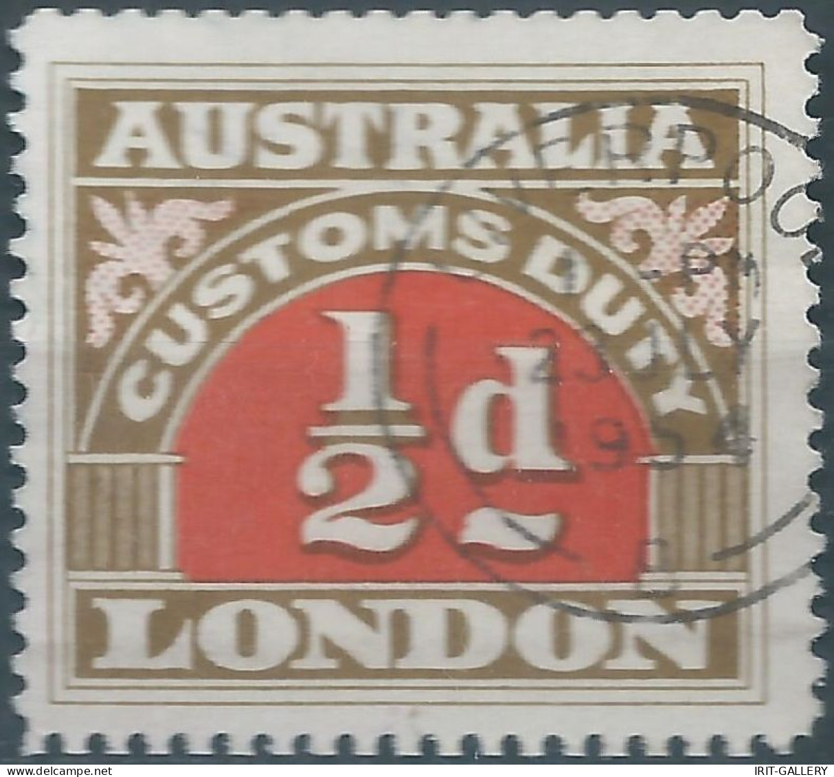 AUSTRALIA,1954 Customs Duty - Revenue Stamp Tax Fiscal 1/2d - LONDON  ,Obliterated - Revenue Stamps