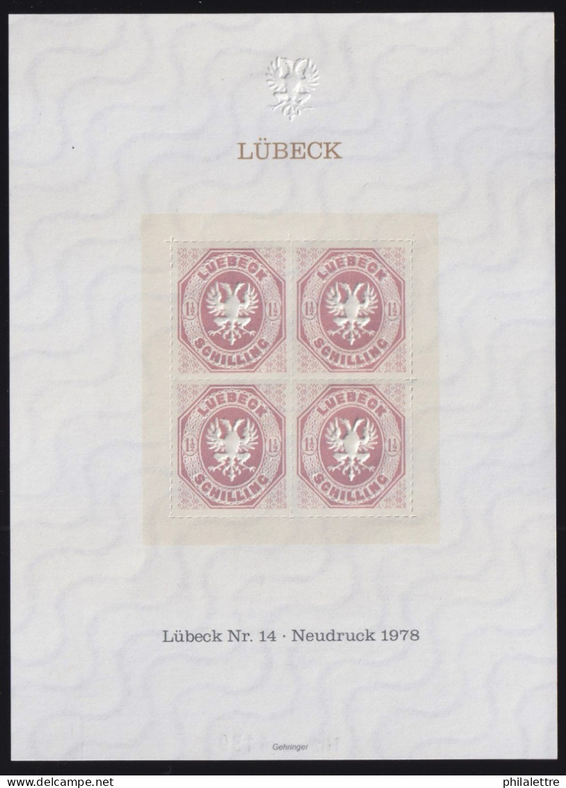 ALLEMAGNE / LÜBECK - Mi.14 1978 NEUDRUCK (MS "Wappen Von Hamburg" 1981) - Nr.1139 - Luebeck