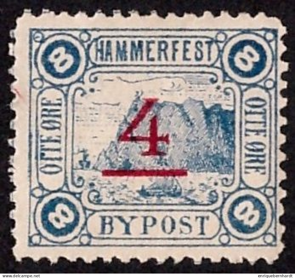 NORUEGA • EMISION LOCAL DE HAMMERFEST • 4 SOBRE 8 ØRE - Local Post Stamps