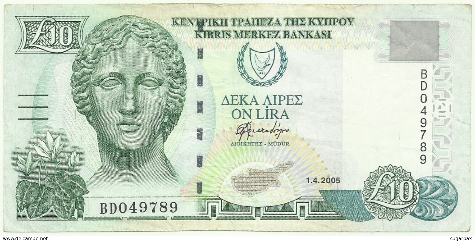 Cyprus - 10 Pounds - 1.4.2005 - Pick 62.e - Serie BD - Chypre