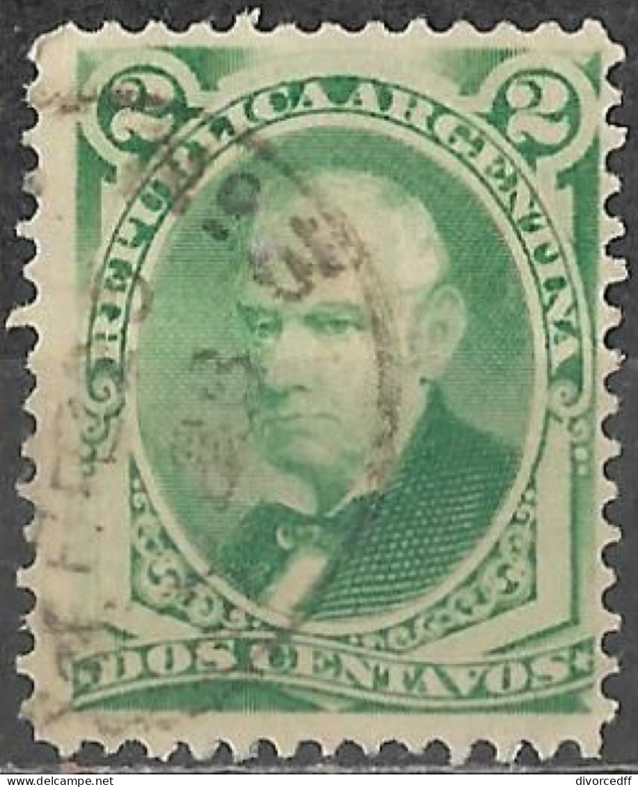 Argentina 1877 - 1880 Used Stamp Vicente Lopez 2 Centavos [WLT65] - Gebraucht