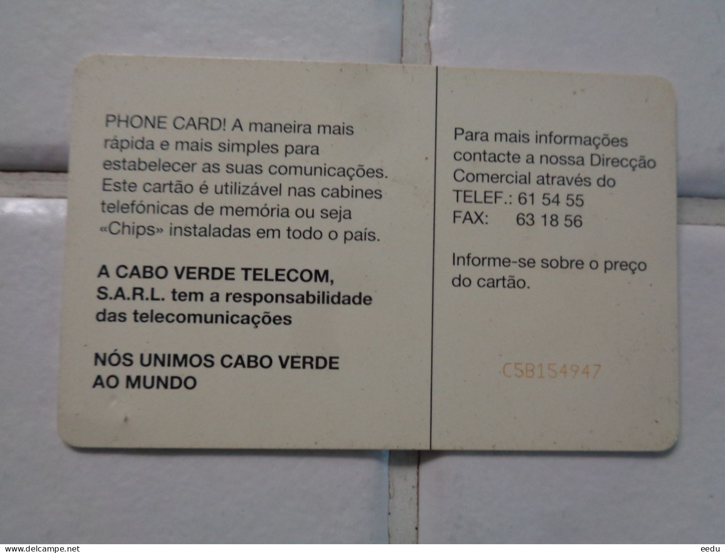 Cape Verde Phonecard - Kapverden