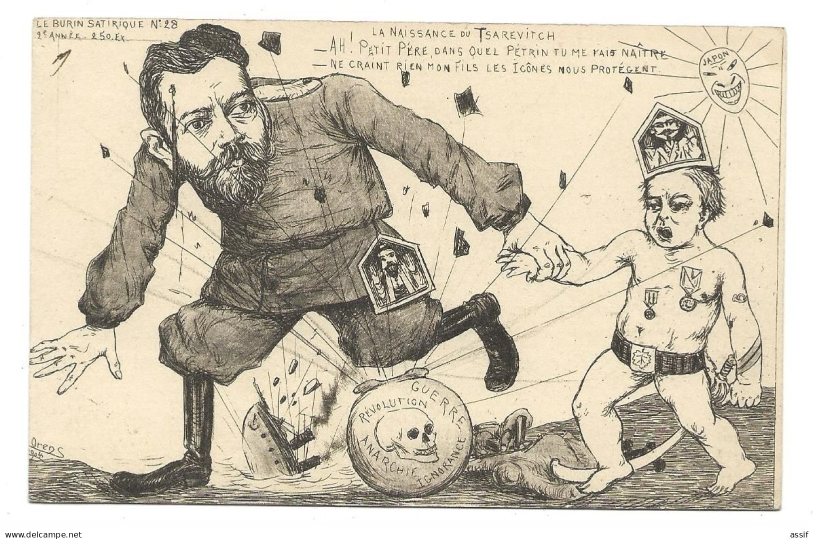 ORENS   Le Burin Satirique 1904 N° 28  Russie La Naissance Du Tsarévitch - Orens