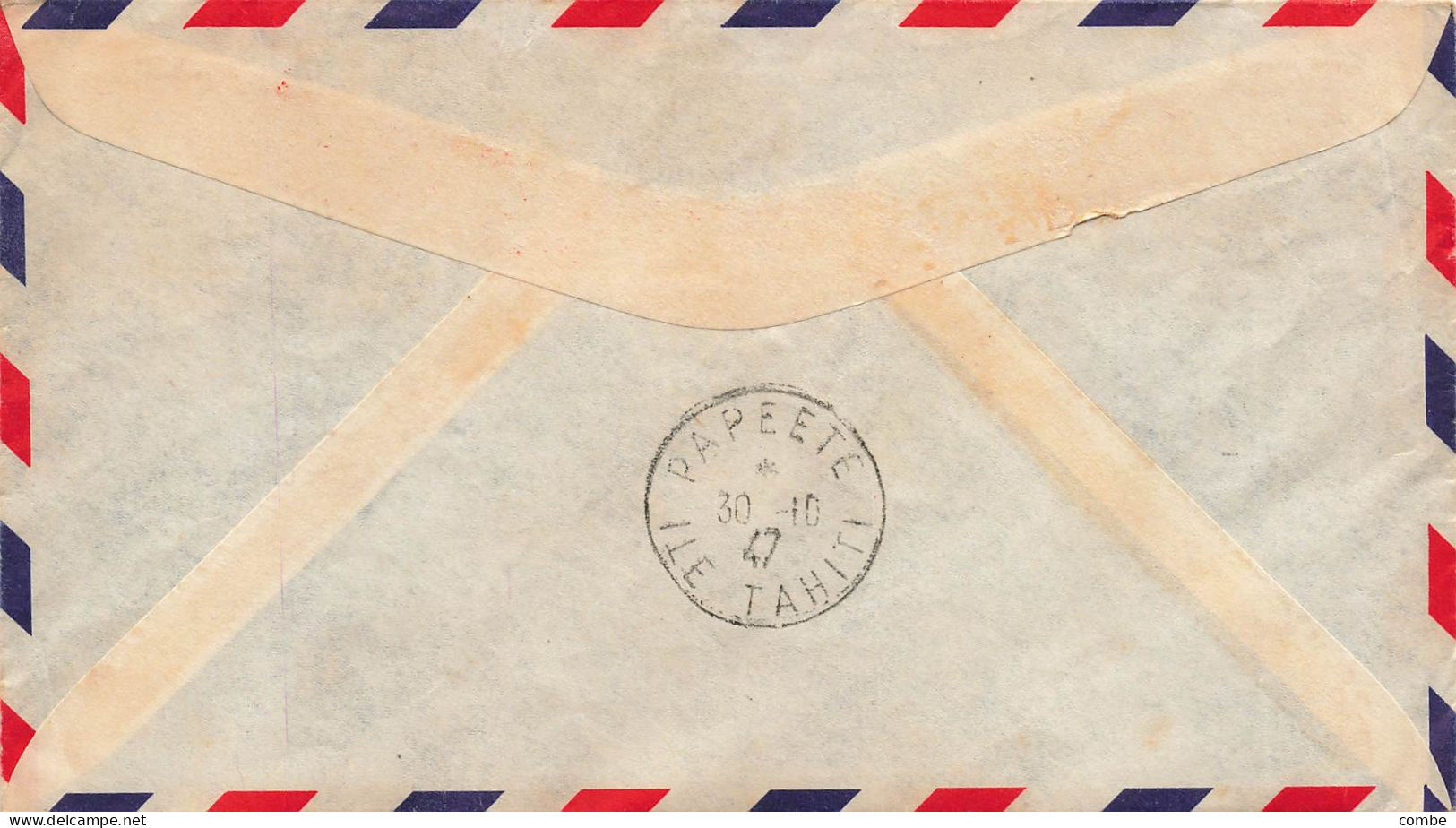 LETTRE. NOUVELLE CALEDONIE. 1947. TRAPAS. AIR MAIL. NOUMEA-PAPEETE - Covers & Documents