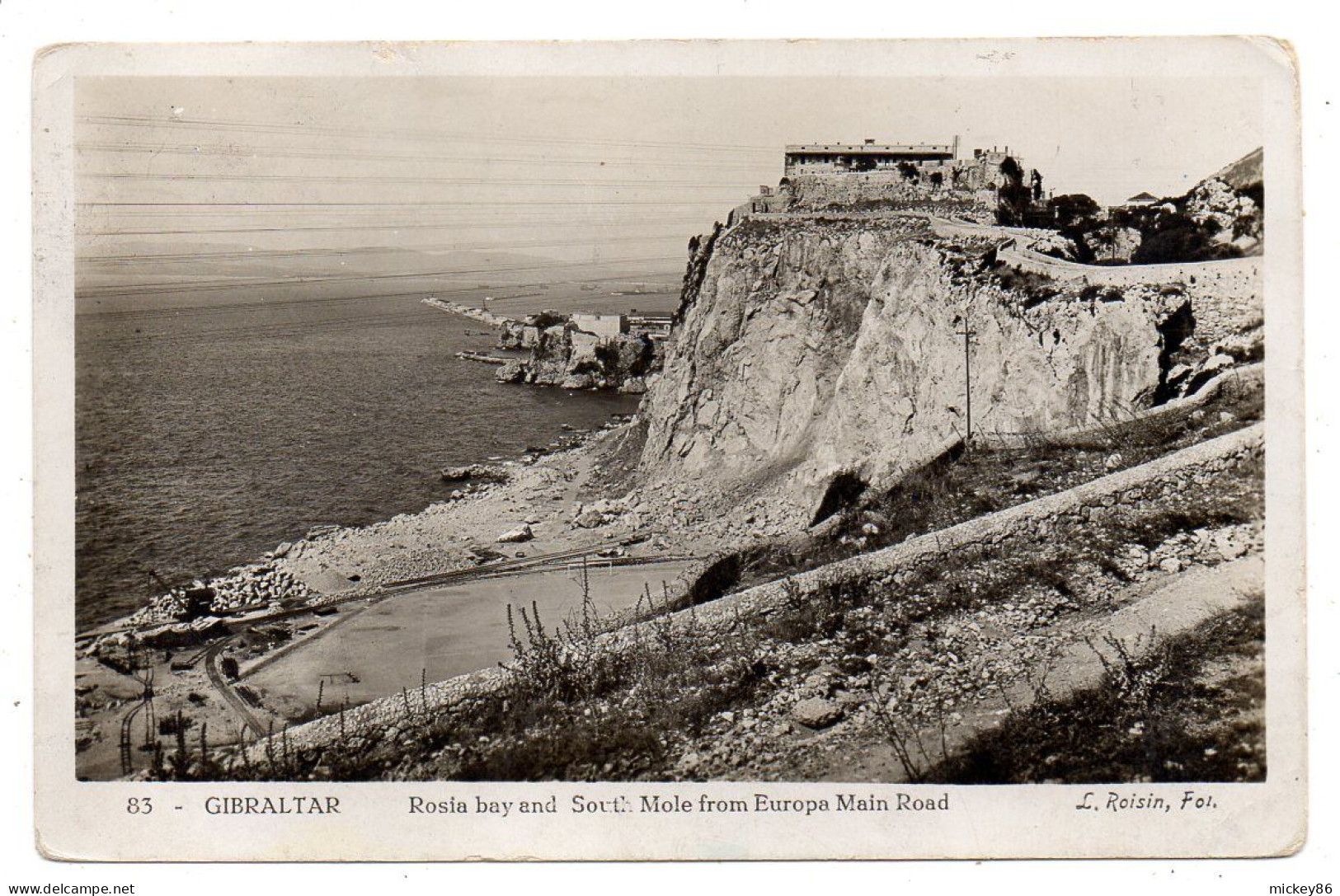 GIBRALTAR ---1933 --Rosia Bay And South Mole From Europa Main Road .........cachet - Gibilterra