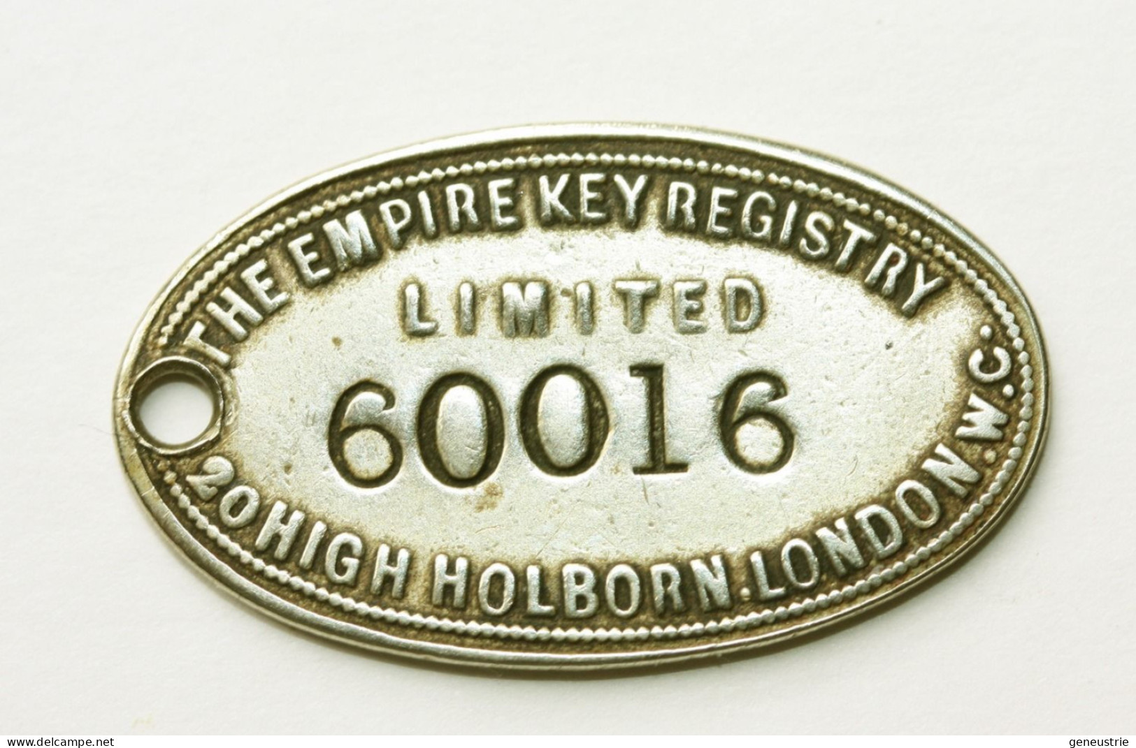 Rare ! Jeton Grande-Bretagne "The Empire Key Registry - 20 High Holborn London - 5/- Reward" - Firma's