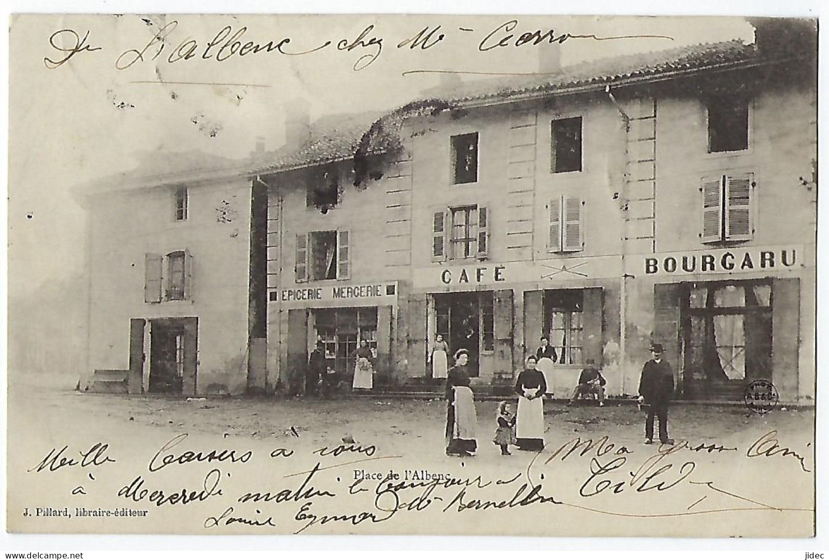 CPA 38 L'Albenc La Place Café Bourgaru Près Vinay Saint Marcellin Tullins Fures Cognin Les Gorges St Gervais Varacieux - L'Albenc