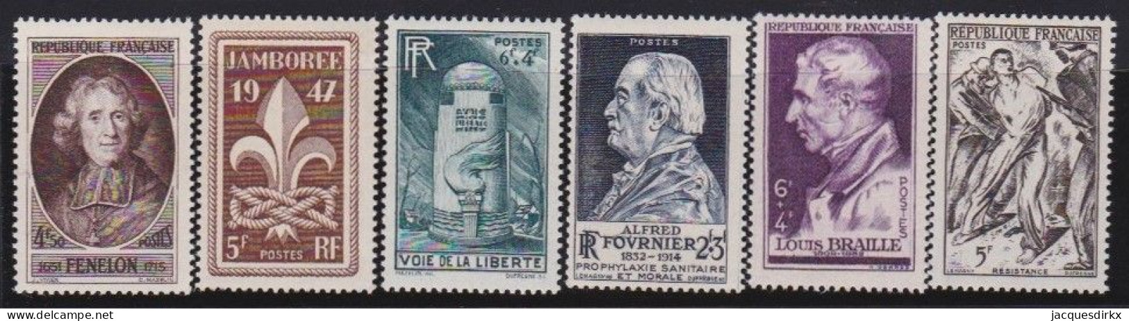 France  .  Y&T   .   6 Timbres  .     **      .     Neuf Avec Gomme Et SANS Charnière - Unused Stamps