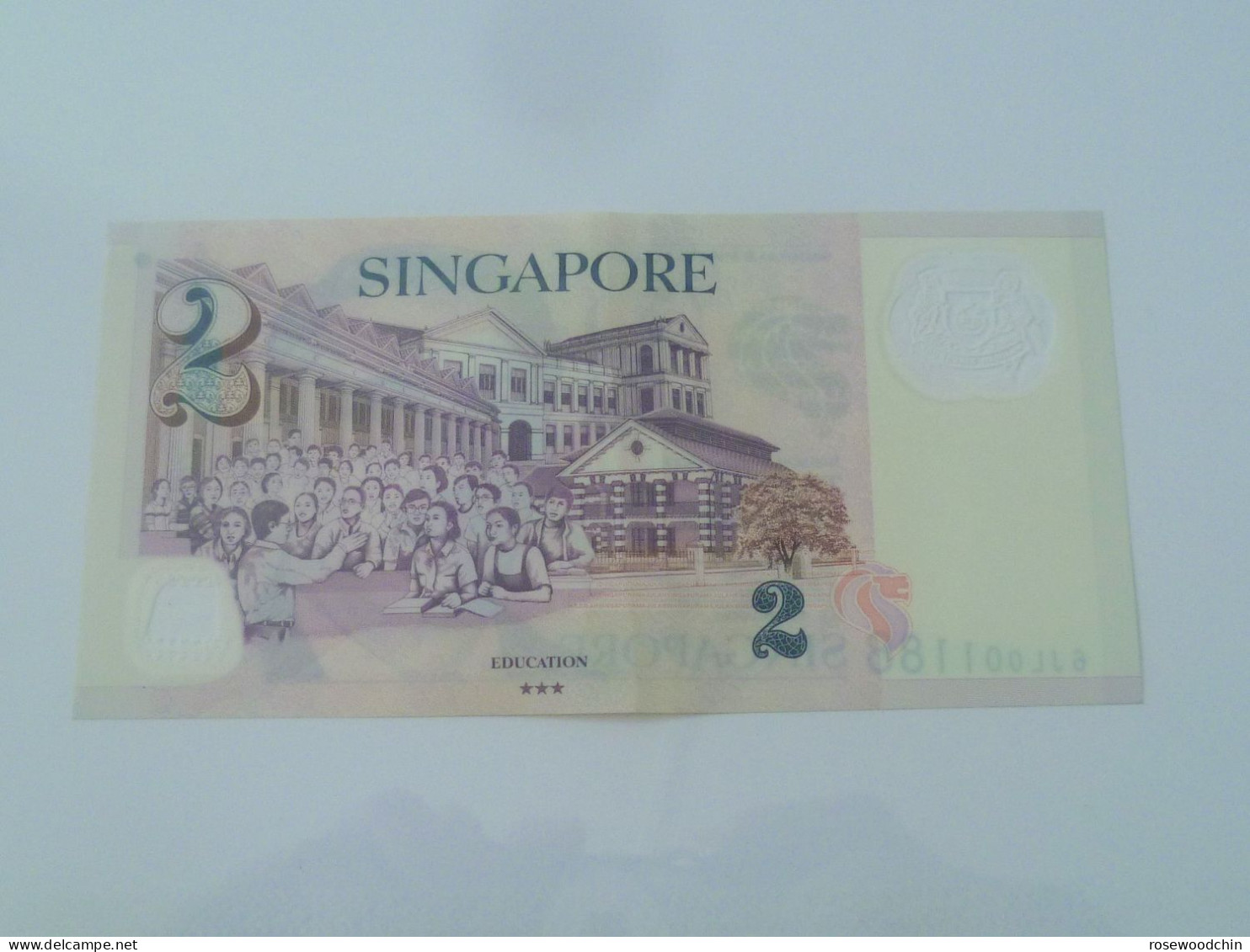 Banknote - Singapore $2 Dollars Portrait Series Repeater Nice Lucky Number Ref : 6JL 001188  (#221) - Singapore