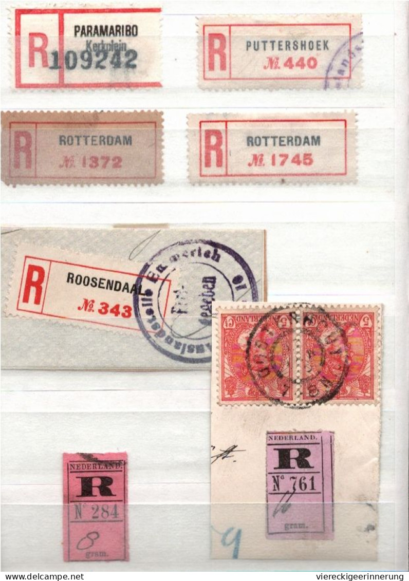 ! Sammlung Im Album Von 362 R-Zetteln Aus Den Niederlanden, Nederland, Einschreibzettel, Recozettel - Colecciones Completas