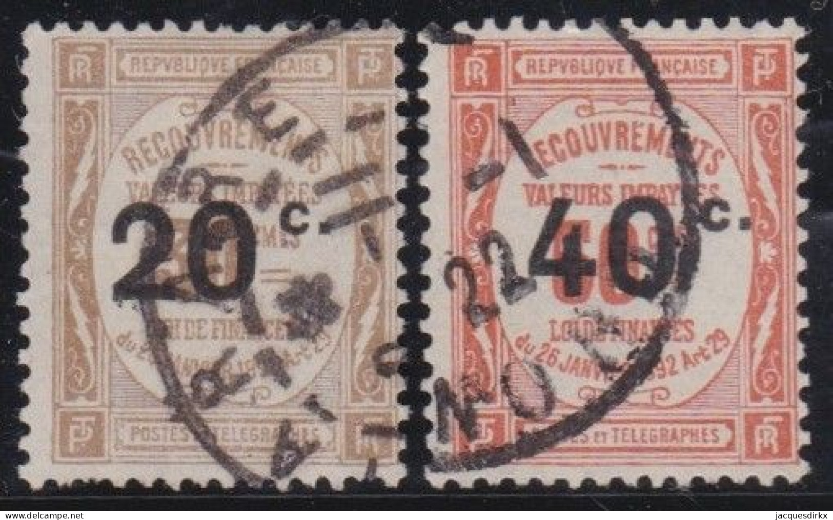 France  .  Y&T   .  Taxe 49/50   .     O      .     Oblitéré - 1859-1959 Used