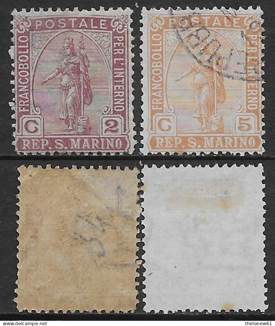 San Marino 1899 Statua Della Libertà Sa N.32-33 Completa MNH/US **/US - Used Stamps