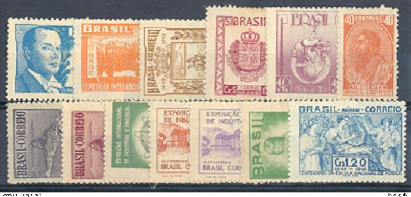 BRAZIL 1948   FULL YEAR COLLECTION  - 13 UNUSED COMMEMORATIVES STAMPS - Annate Complete