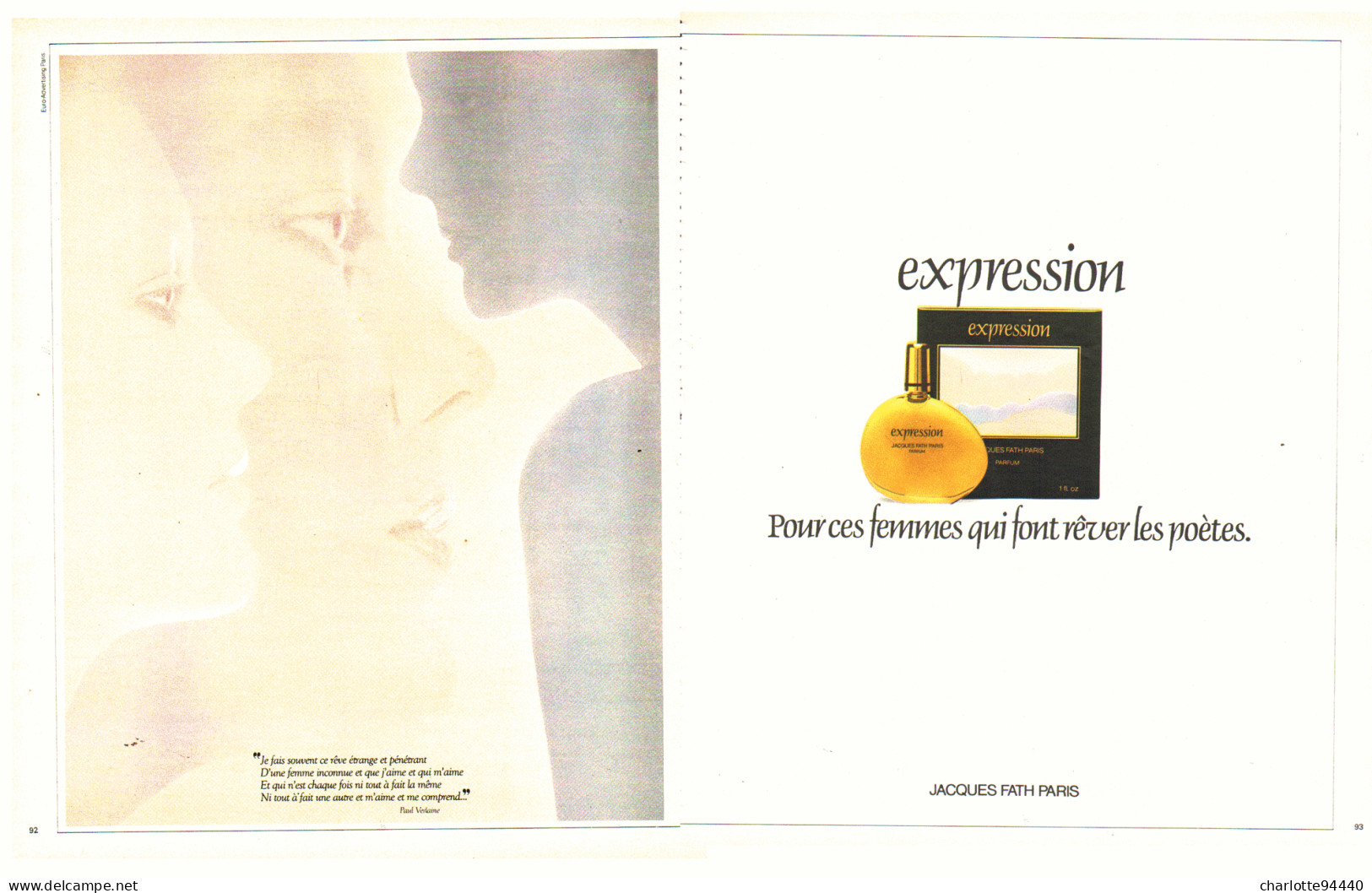 PUB PARFUM ( EXPRESSION ) De " JACQUES FATH " 1978 ( 1 ) - Sin Clasificación