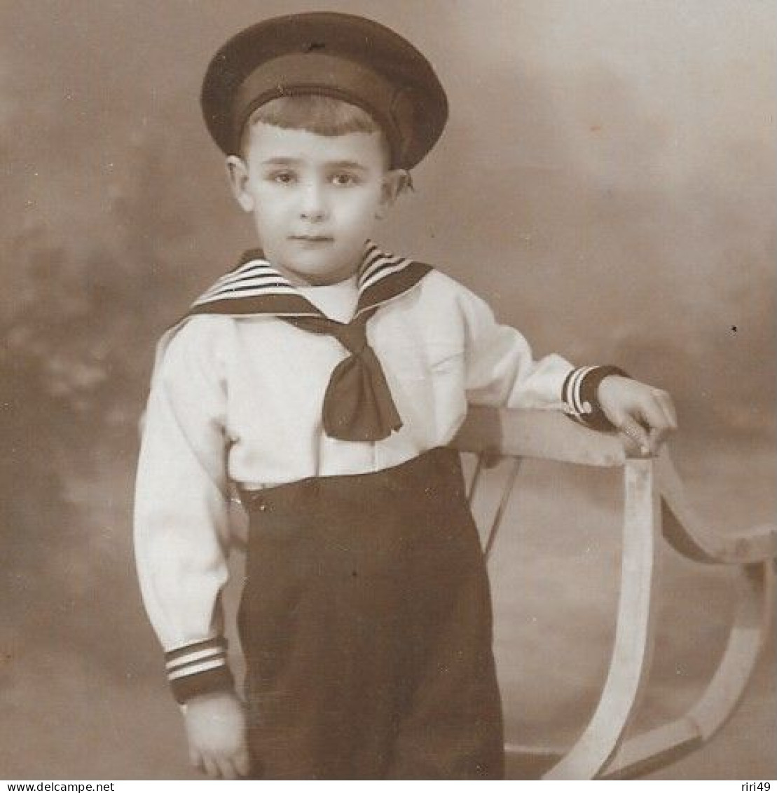 Carte Photo, Enfant En Militaire, Marin,  Nom Au Dos: Robert Quatrenou - Abbildungen