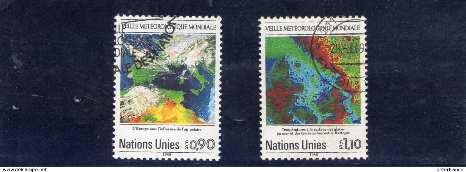 1989 Nazioni Unite - Ginevra - Meteorologia Mondiale - Oblitérés