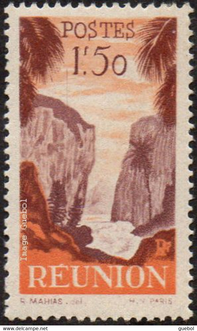 Réunion N° 270 ** Détail De La Série émise En 1947 - Cascade Niagara Le 1f50 Orange Et Brun-lilas - Neufs