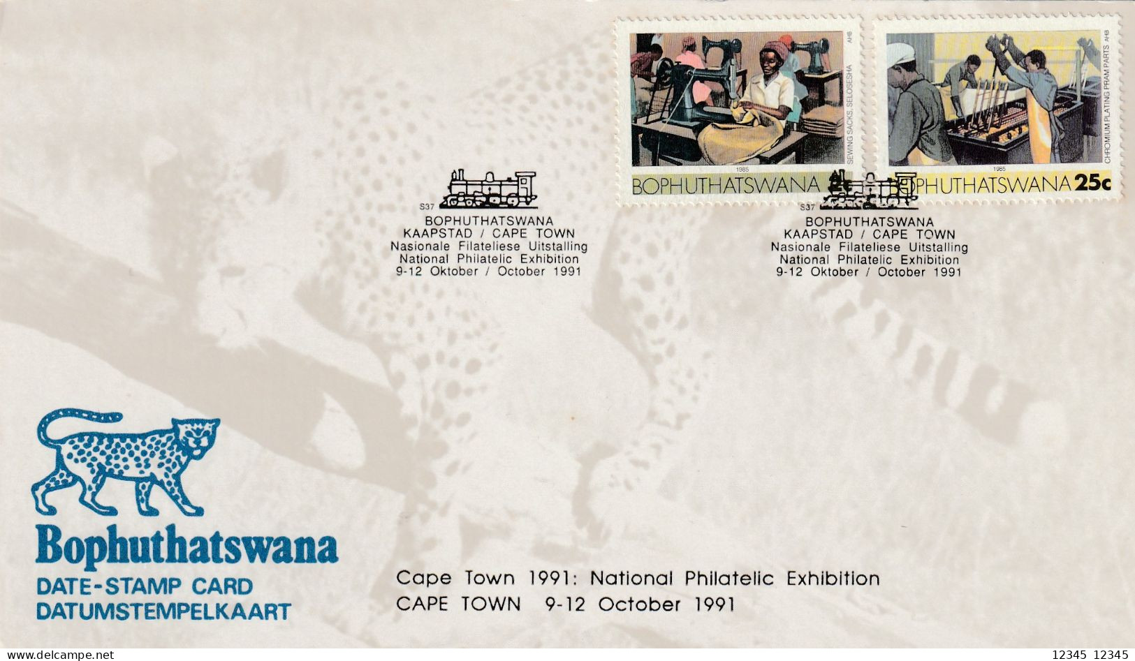 Bophutswana 1991, Date Stamp Card, Cape Town National Philatelic Exhibition - Bophuthatswana