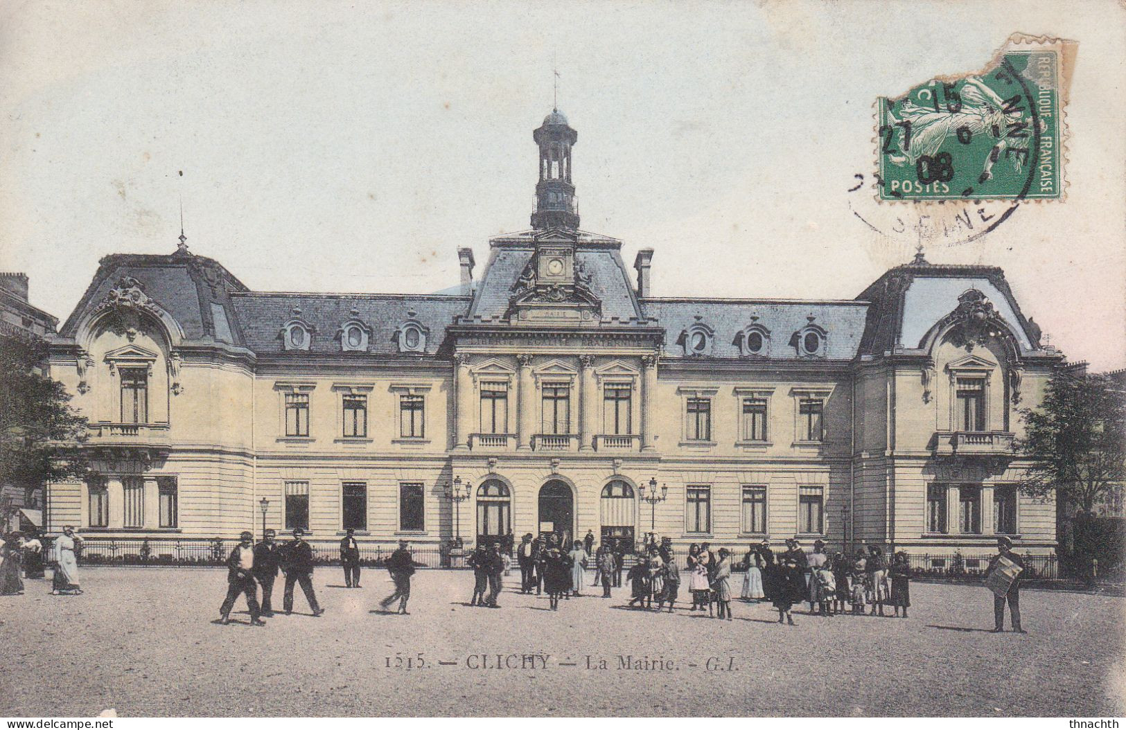 1908 Clichy - La Mairie Cpa Colorisée - Clichy