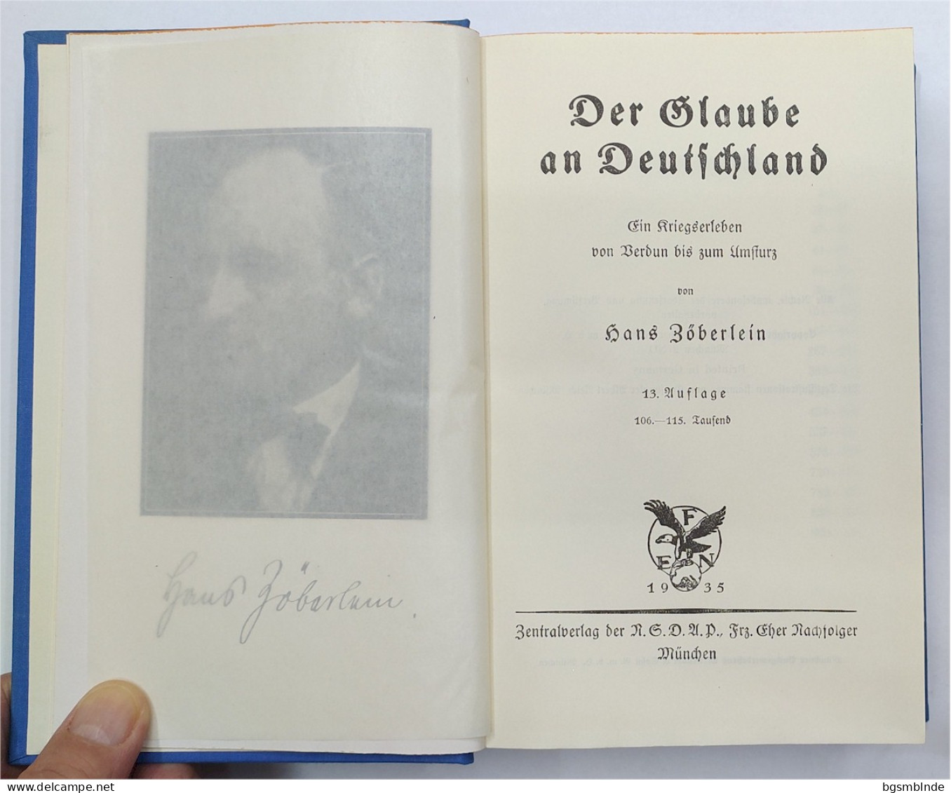 1935 - Hans Zöberlein - Der Glaube An Deutschland - / 890 S. - 13x19,5x3,8cm - 5. Guerras Mundiales