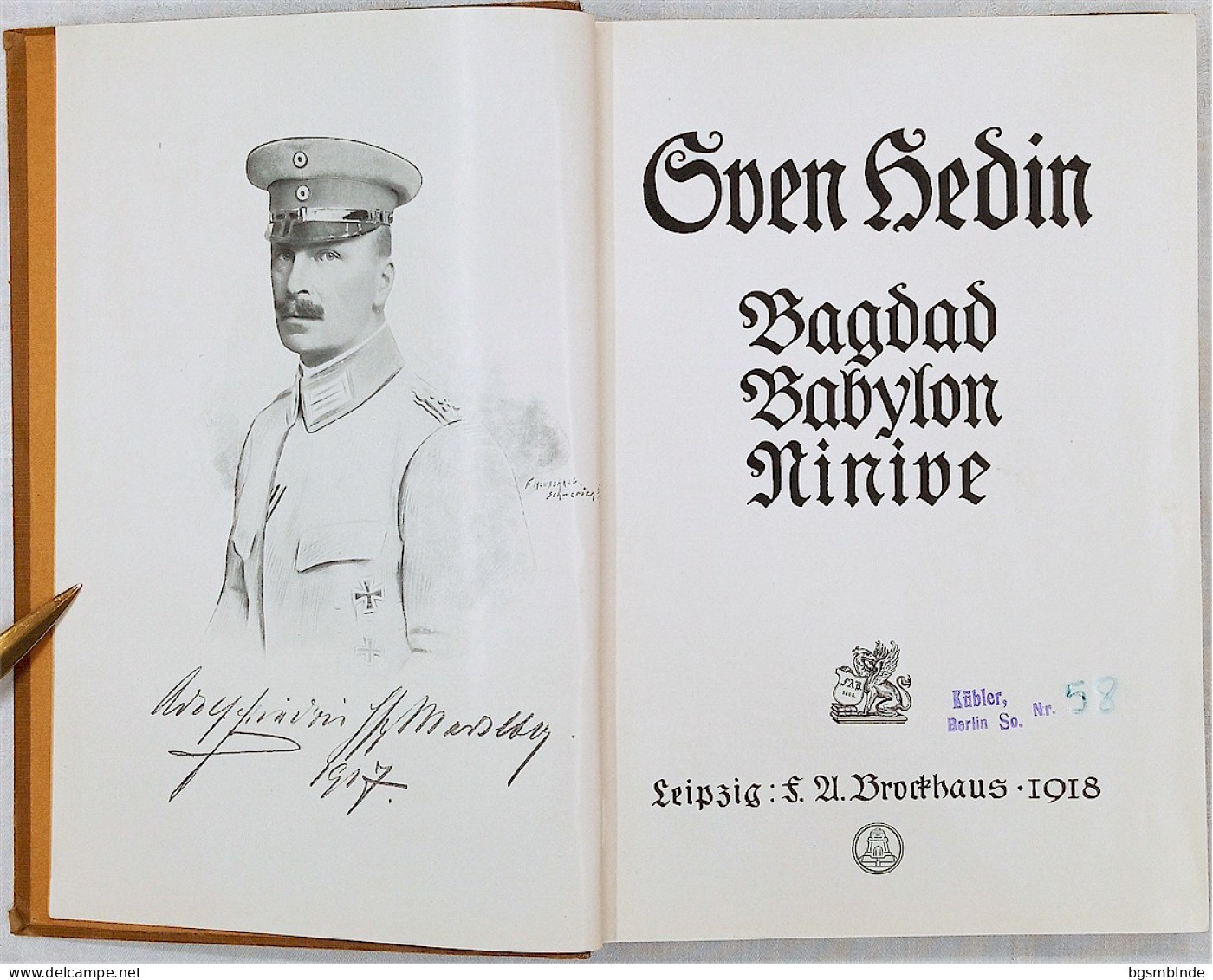 1918 - Sven Hedin - Bagdad Babylon Ninive / 410 S. - 16x23,5x2,4cm - 5. Wereldoorlogen