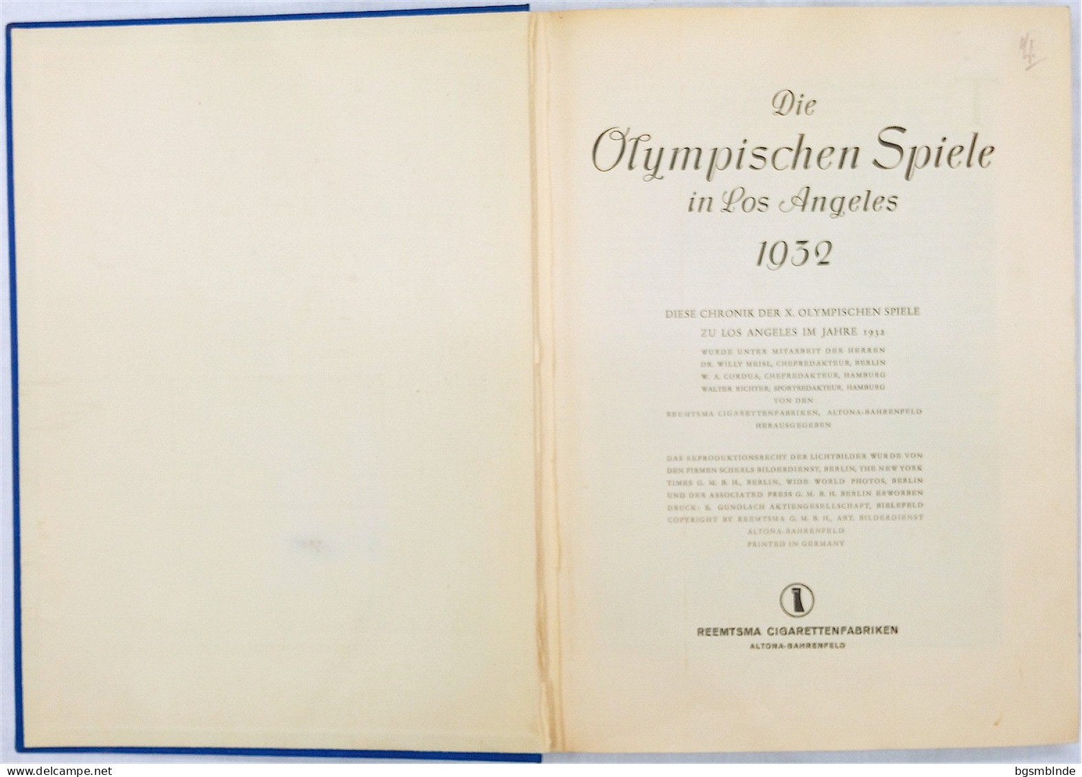Die Olympischen Spiele 1932 In Los Angeles - Sammel-Bildband Komplett / 142 S. - 24,5x32x2,6cm - Sport