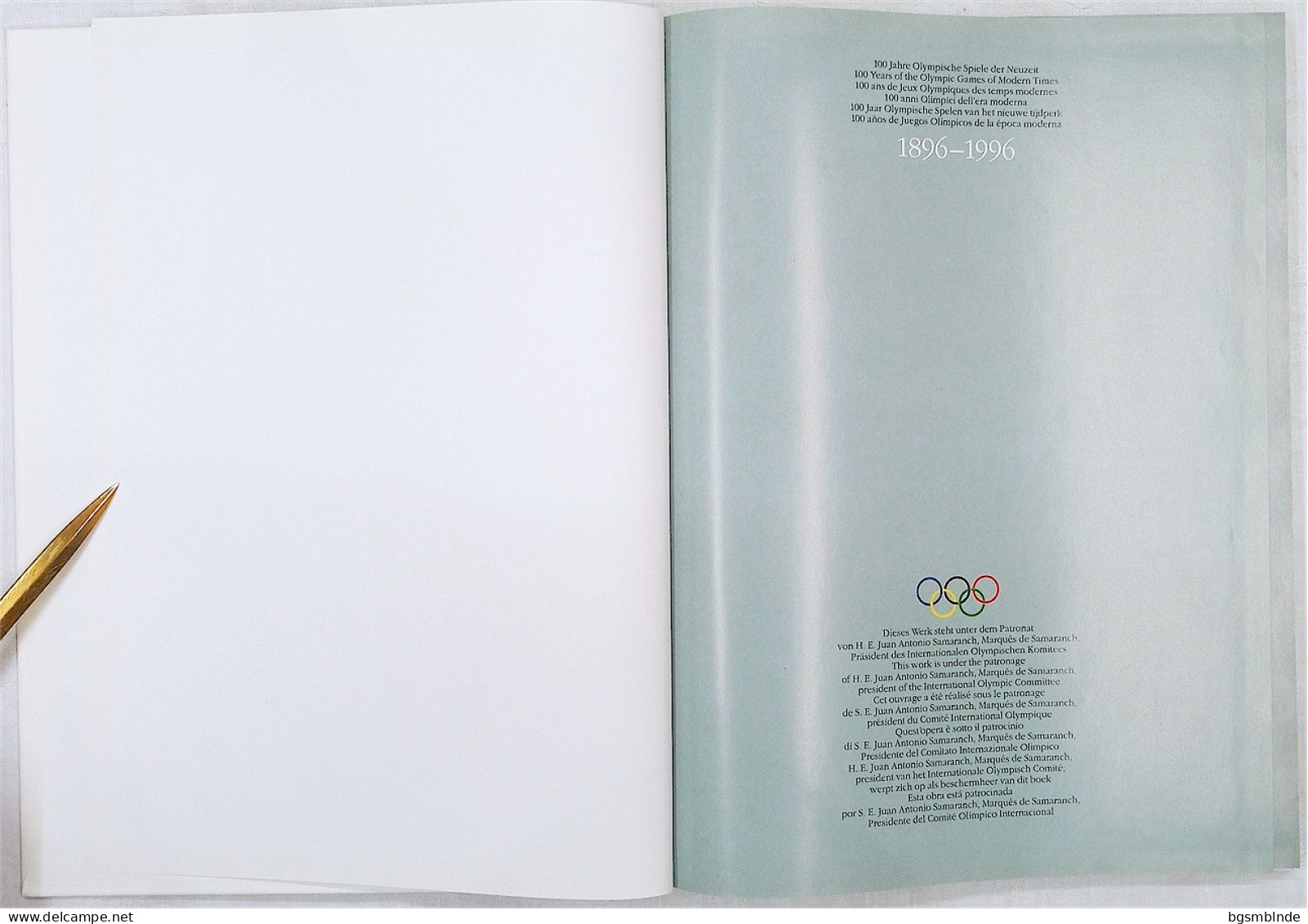 100 Jahre Olympische Spiele Der Neuzeit - 1986-1996 / 232 S. - 23x30,5x2,0cm - Sports