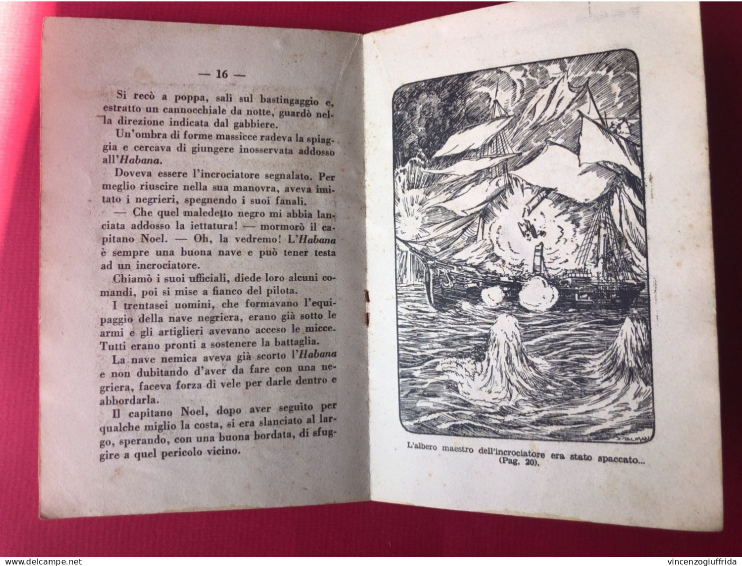 Libro RACCONTI di AVVENTURE DI SALGARI N.29 - IL NEGRIERO - Sonzogno 1935*