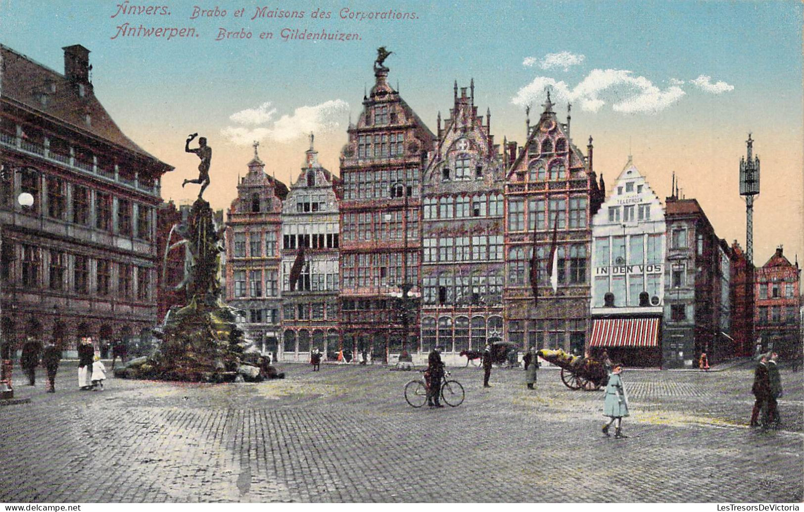 BELGIQUE - ANVERS - Brabo Et Maisons Des Corporations - Carte Postale Ancienne - Antwerpen