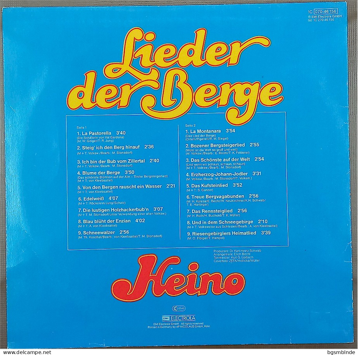 HEINO - Lieder Der Berge - Autres - Musique Allemande