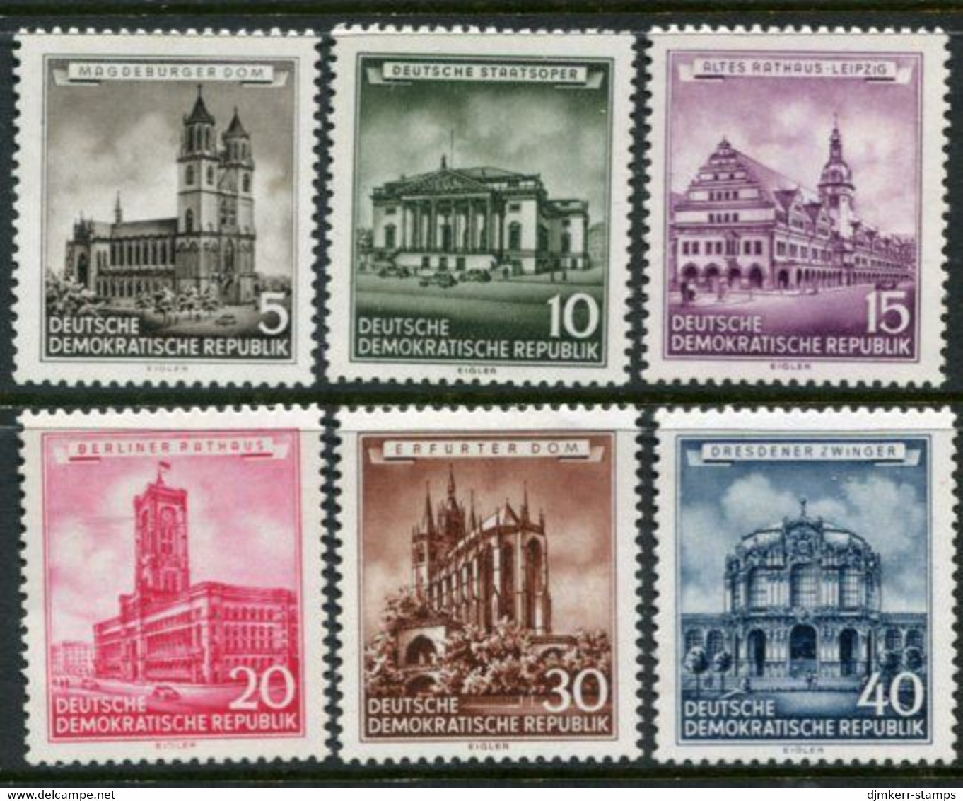 DDR / E. GERMANY 1955 Historic Buildings LHM / *.  Michel  491-96 - Unused Stamps