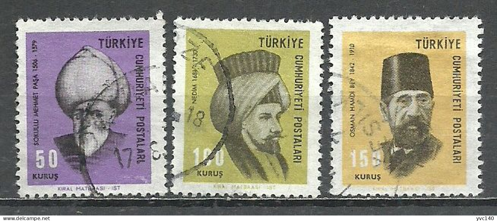 Turkey; 1967 Famous Turkish Personalities - Gebruikt