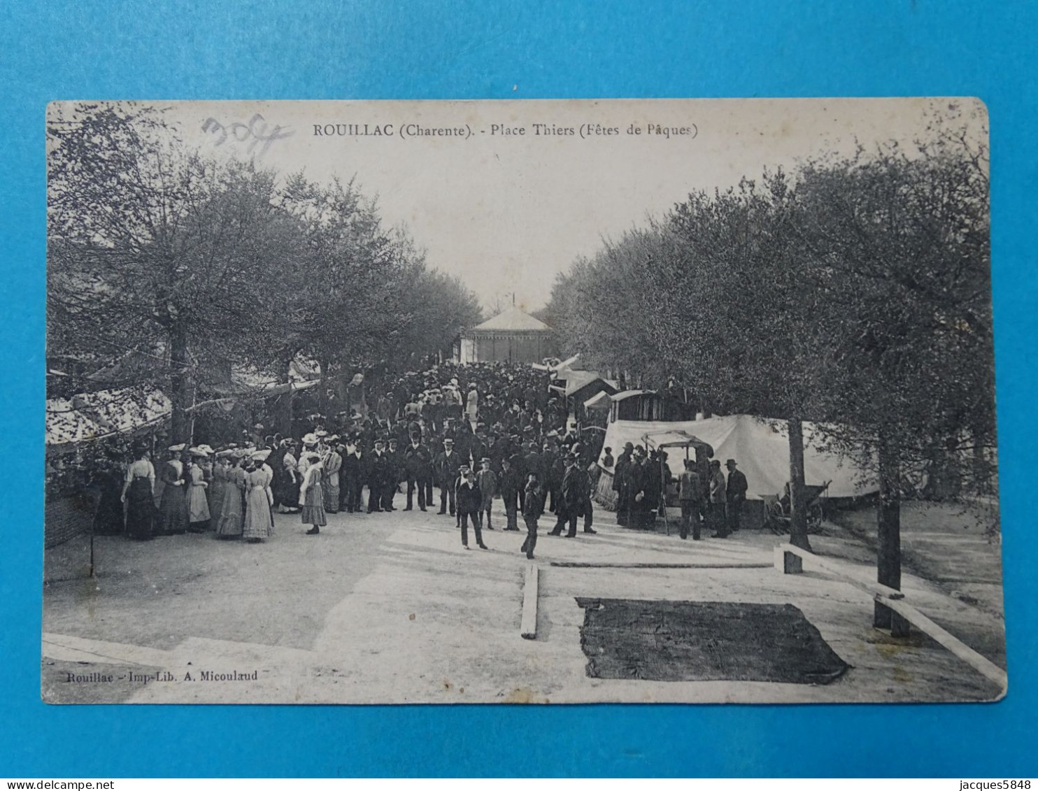 16 ) Rouillac - N° - Place Thiers, Fêtes De Pacques - Année:1908 - EDIT: - Rouillac