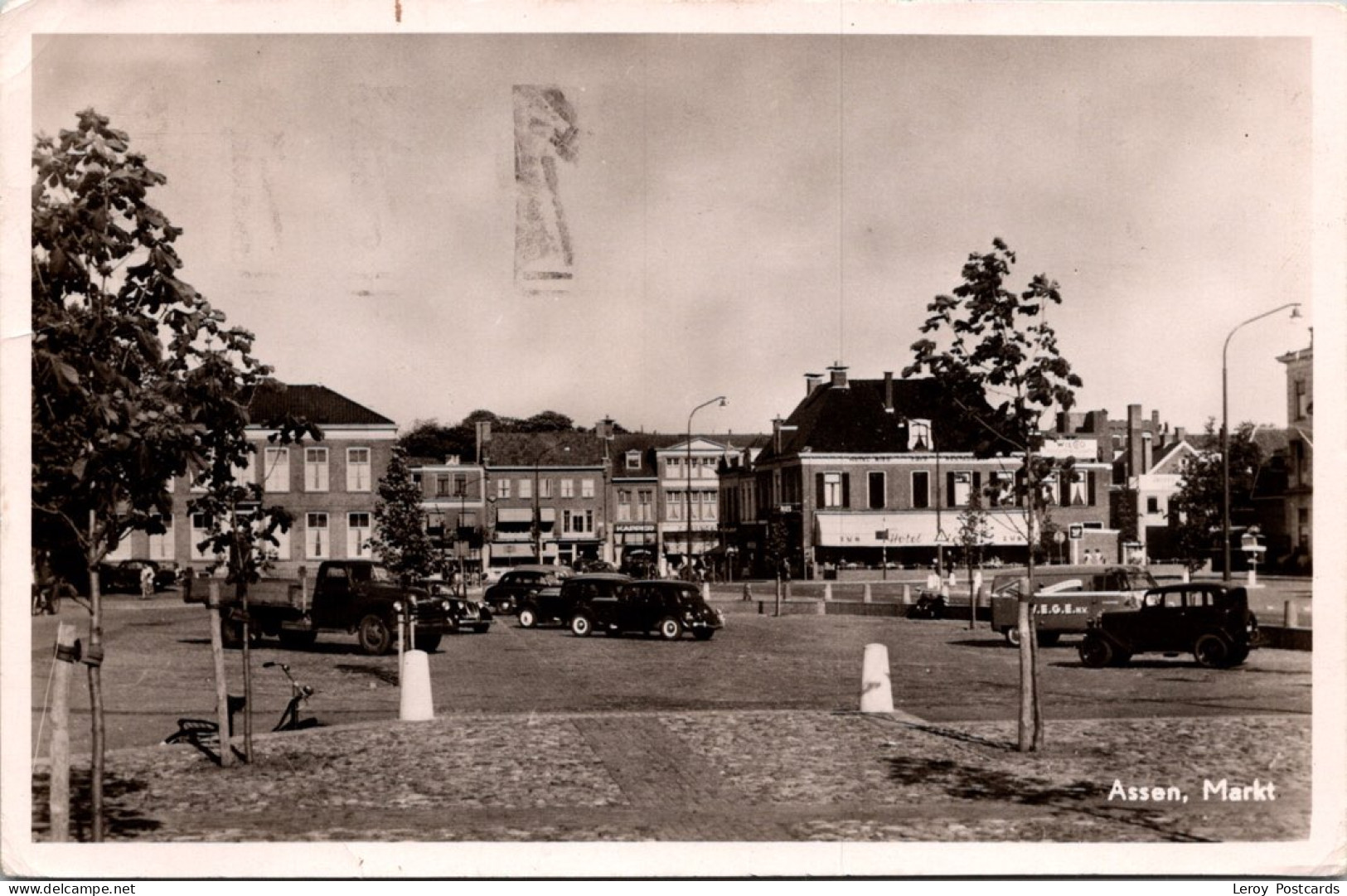#3596 - Assen, Markt 1955 (DR) - Assen