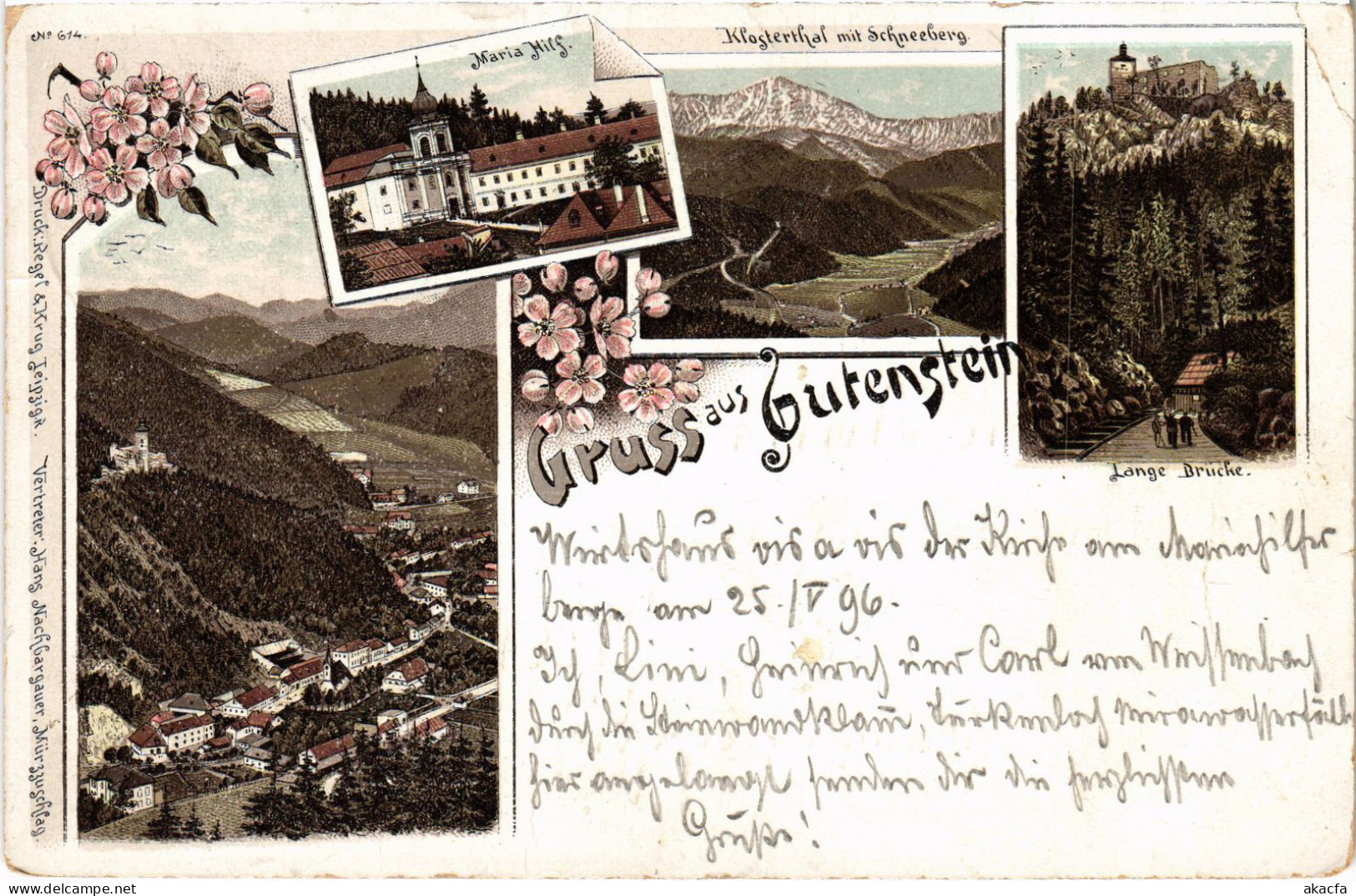 CPA AK Gruss Aus Gutenstein Nieder-Osterreich Vorlaufer AUSTRIA (1274662) - Gutenstein