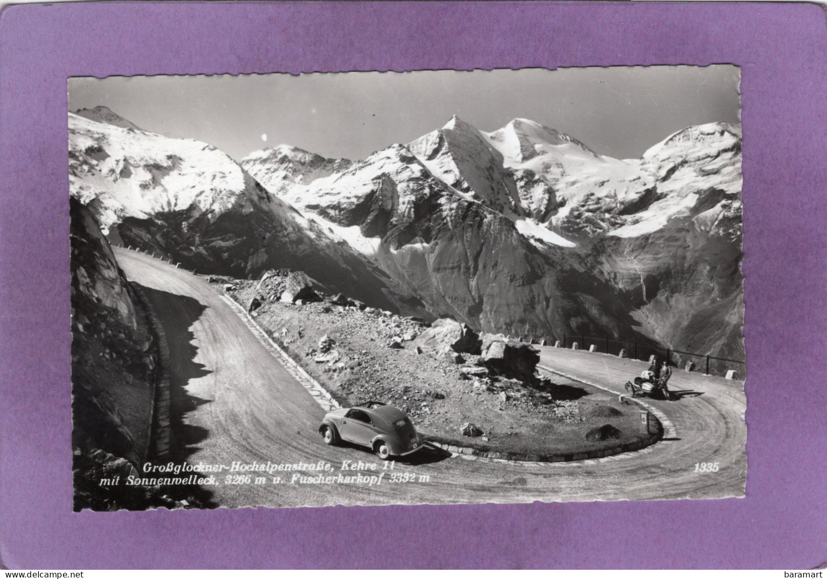 Großglockner Hochalpenstraße Kehre 11 Mit Sonnenwelleck  U. Fuscherkarkopf   Auto  VW Käfer Und Beiwagen - Heiligenblut