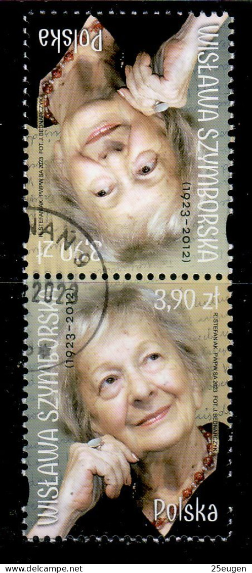 POLAND 2023  Wisława Szymborska Tete Beche USED - Usados