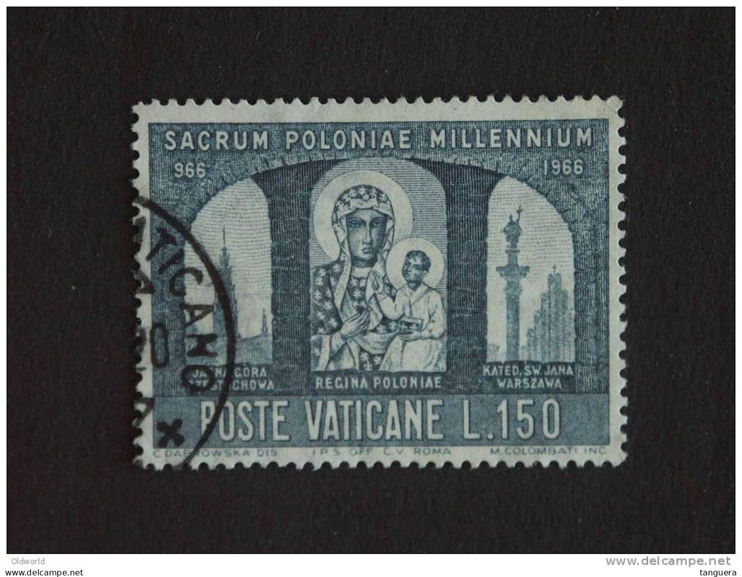 Vaticaanstad Vatican Vaticane 1966 Vierge Noire Yv 455 O - Gebraucht