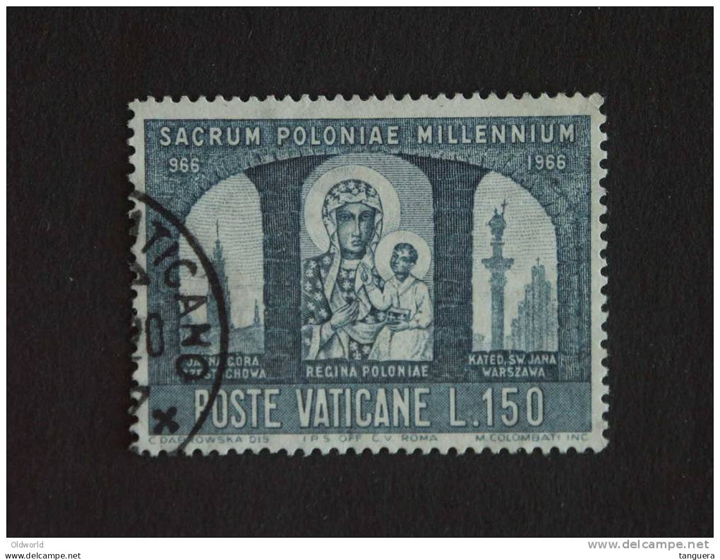 Vaticaanstad Vatican Vaticane 1966 Vierge Noire Yv 455 O - Oblitérés