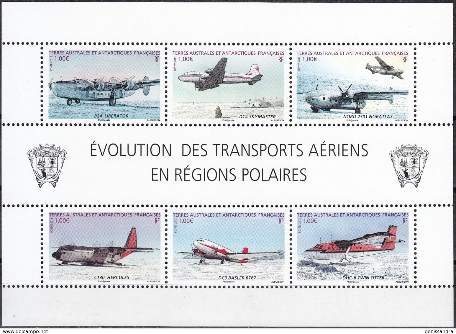 TAAF 2012 Yvert F612 Neuf ** Cote (2017) 24.00 € Avions En Régions Polaires - Blocchi & Foglietti