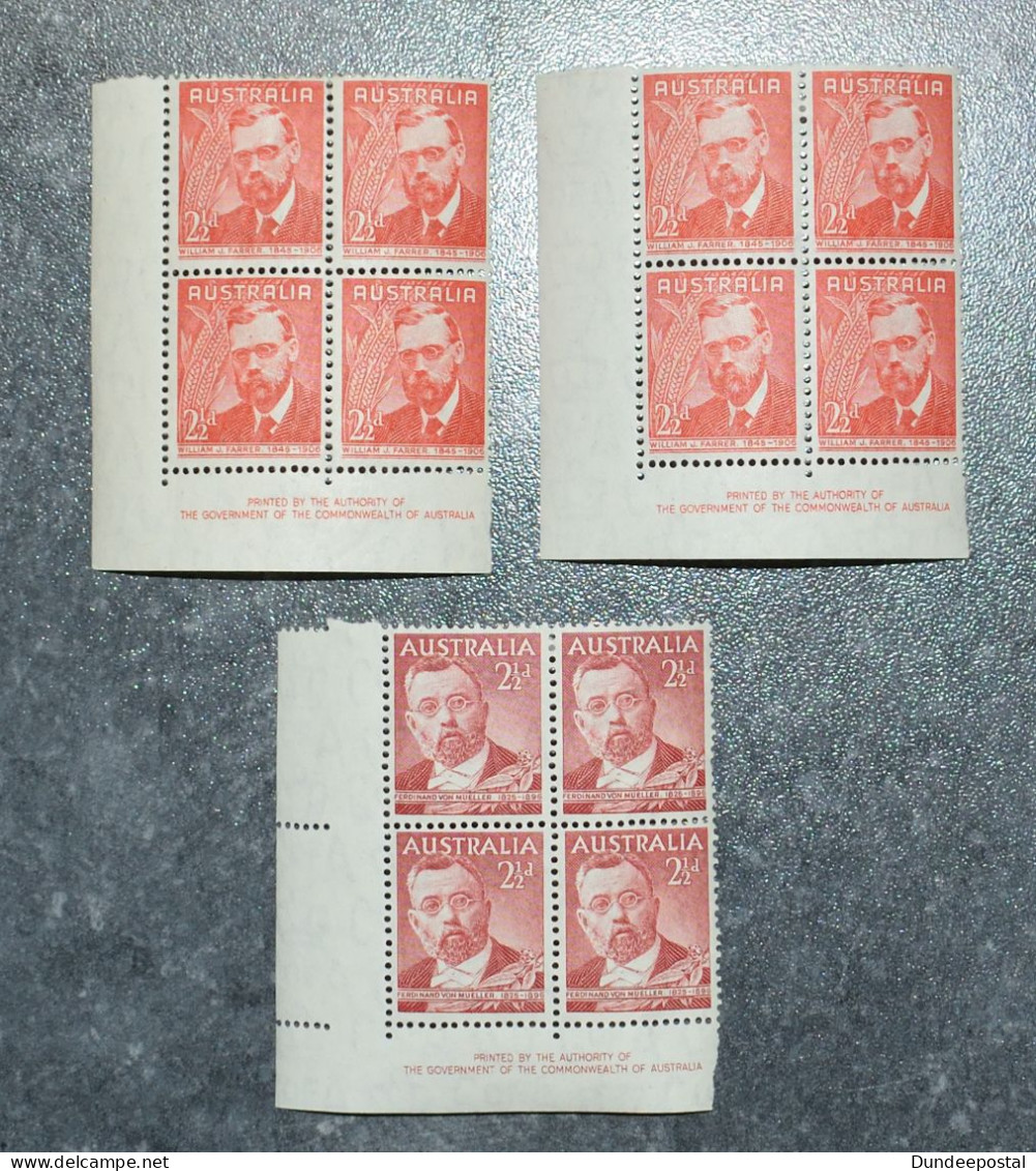 AUSTRALIA  Stamps Comms. MNH + Small Mount  SG225 226 Shades 1948   (R2) ~~L@@K~~ - Ongebruikt