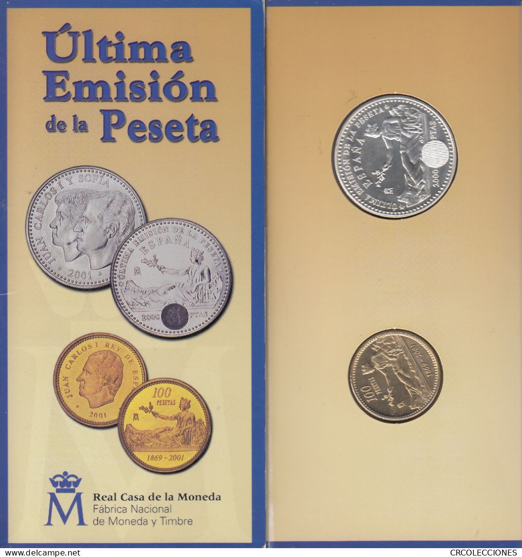 CREXP228 CARTERA 2000 PLATA +100 PESETAS ESPAÑA 2001 VER DESCRIPCION - Münz- Und Jahressets