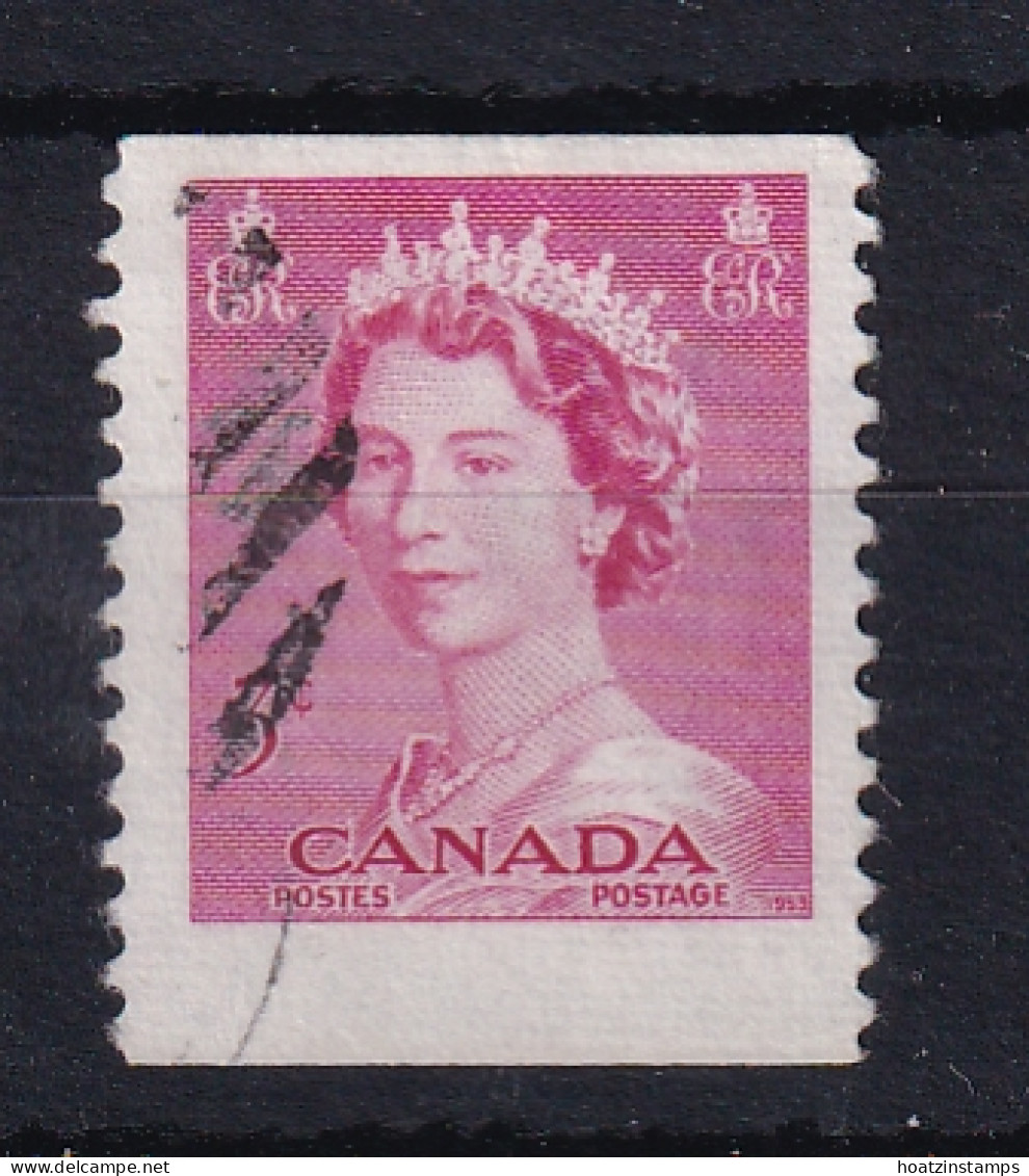 Canada: 1953   QE II - Booklet Stamps   SG459  3c   [Imperf X 12]   Used - Gebruikt