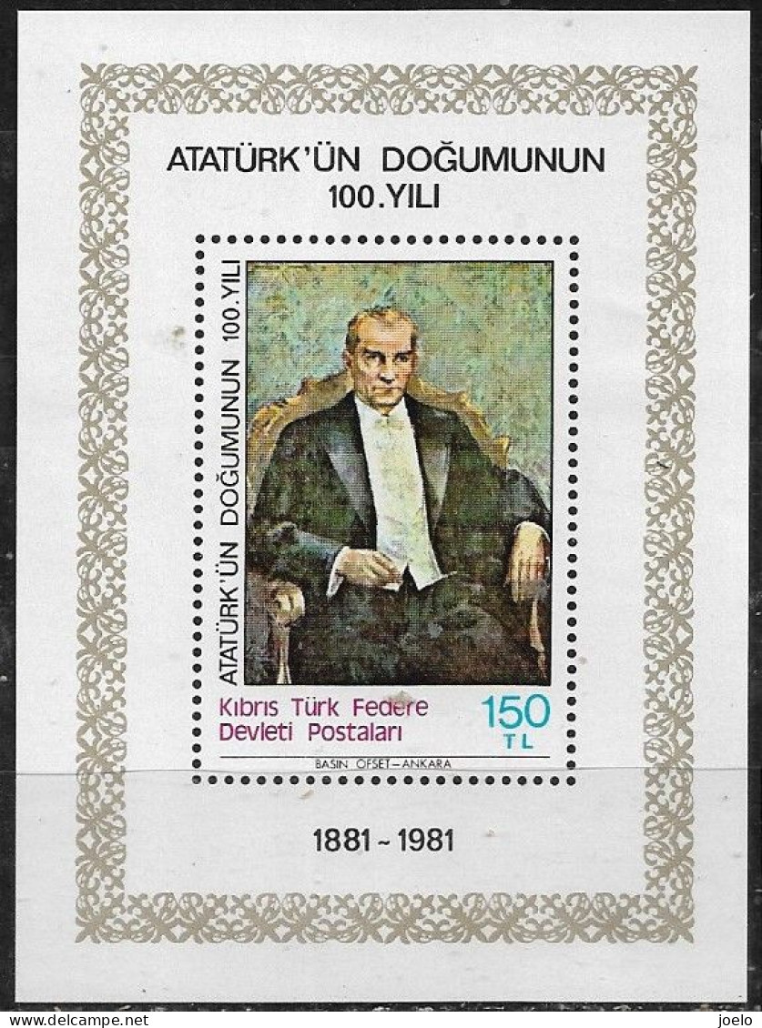 CYPRUS TURKISH 1981 BIRTH CENTENARY ATATURK MS MNH - Oblitérés