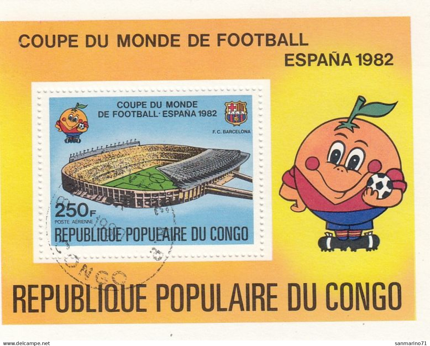 CONGO Block 23,used,falc Hinged,football - Used Stamps