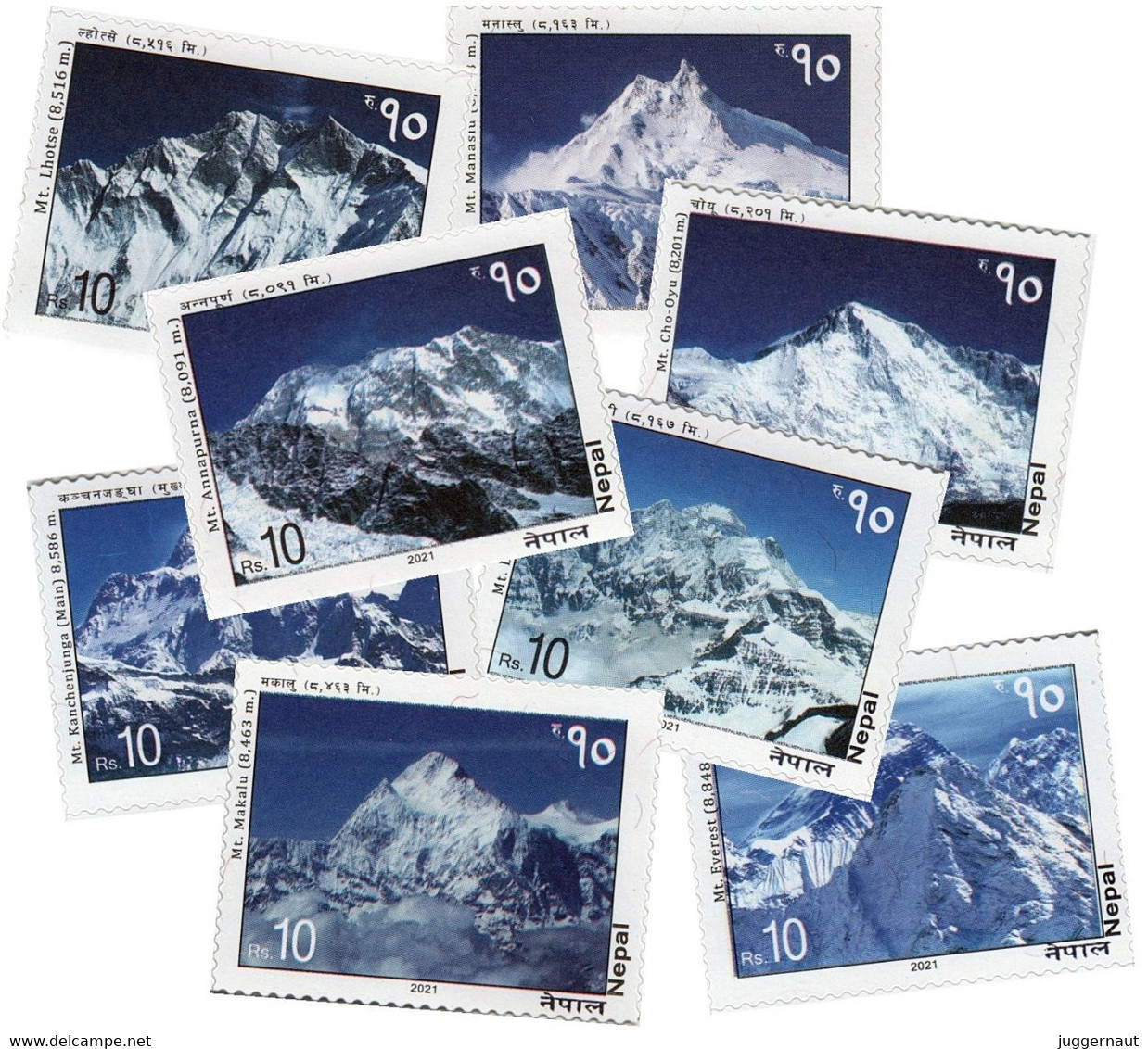 NEPAL Eight-Thousanders MOUNTAIN Series 8-STAMP Set 2021 - Autres & Non Classés